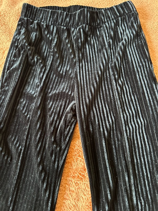 SHEIN Black Velvet Ribbed Flare Trousers - Picture 2 of 3
